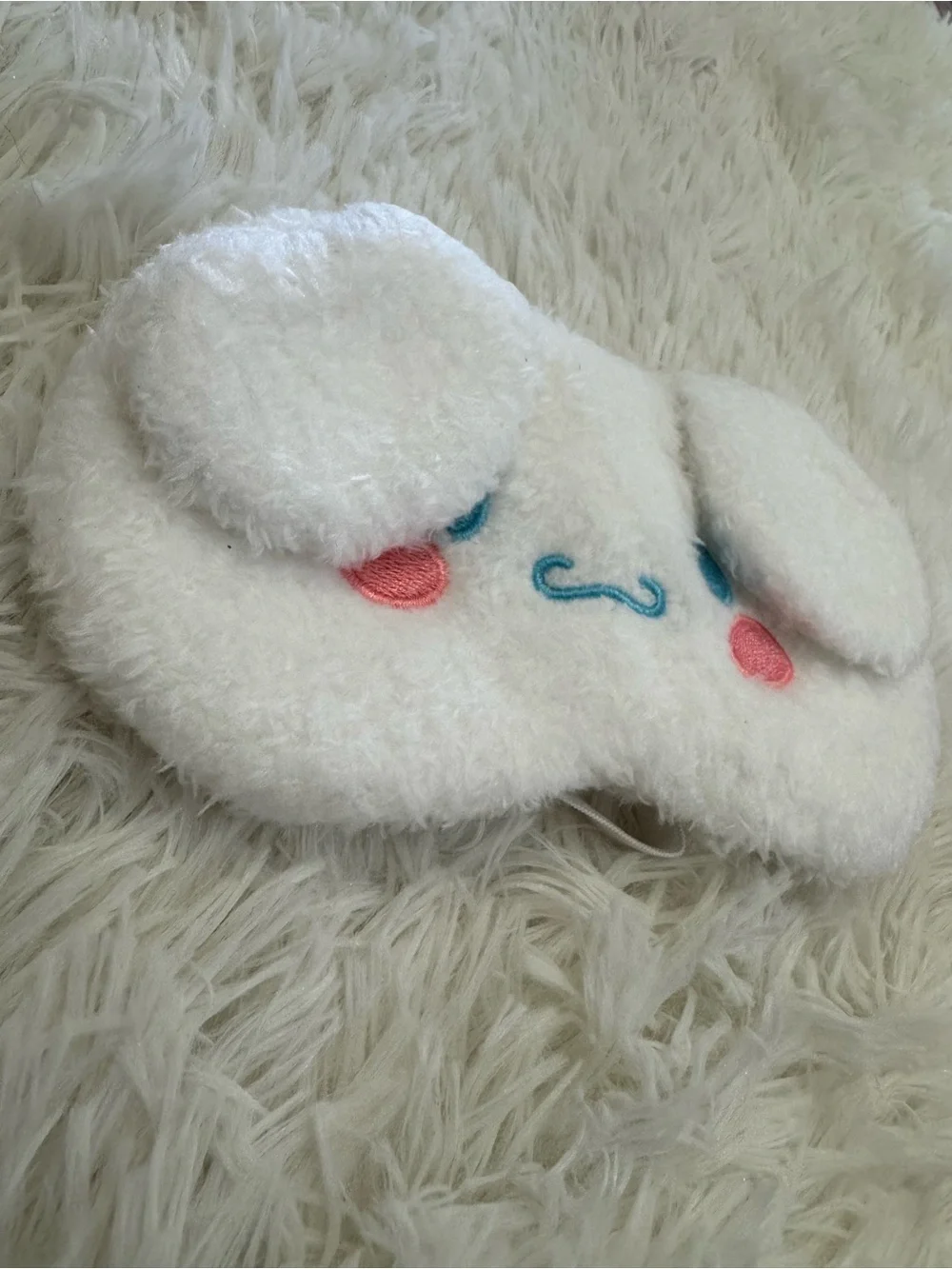 Cinnamonroll sleep Eye Mask with Embroidered Face blackout blindfold